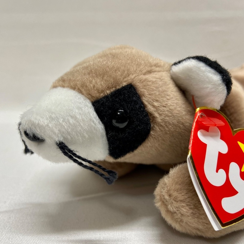 Vintage Ty Beanie Babies Ringo Baby Raccoon Retired 1995 Plush PVC Rare See Tags - Picture 4 of 16